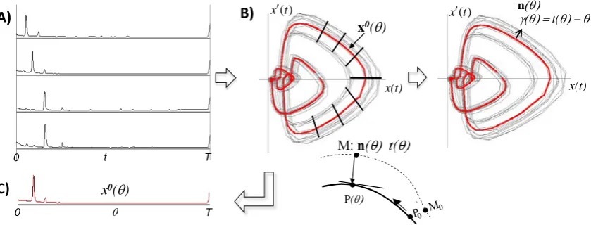 Fig. 1. A) Example of signals with phase shifts stems from chromatographic experiments carried out with High Performance Liquid 