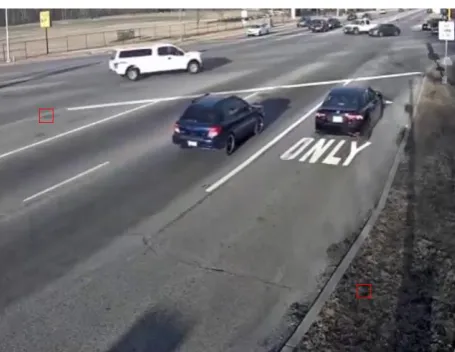 Fig. 7. The same as Fig. 6 but for another frame containing vehicles collision. 
