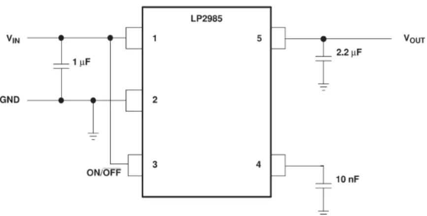 Figure 2.9: Connection of LP2985-33DBVR.