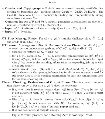 Fig. 7: 2-round protocol for obtaining Zero-Knowledge Proof.
