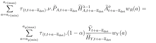 Table 4: Optimized � values for the policy function LeA;t(adet)