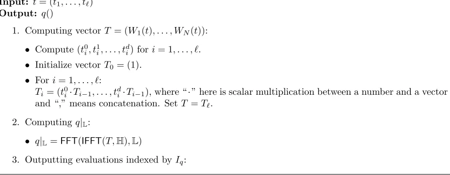 Figure 1: Arithmetic circuit C computing evaluations of q(x) at κ points in L indexed by I.