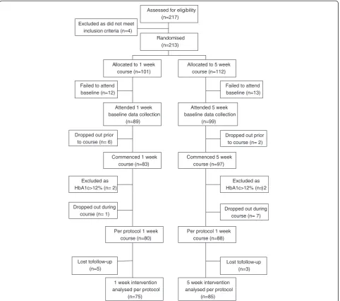 Figure 1 Flow diagram of the participant progress through the phases of the 5x1 randomised control trial.