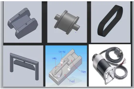Figure 1. Designed components for the automatic vegetable chopper in AutoCAD 2007. 
