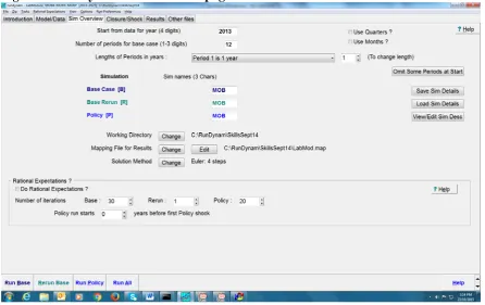 Figure 1: RunDynam Sim Overview page 