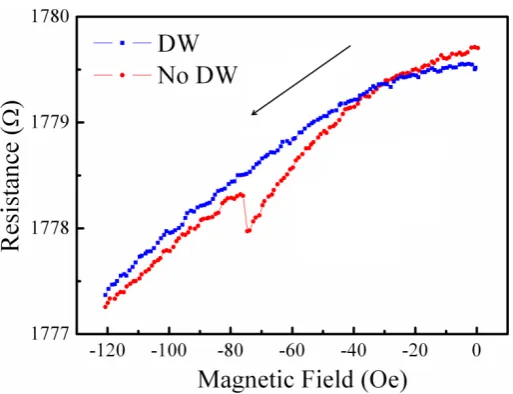 Figure 4 – (colour online) Domain wall movement detection method. If the DW 