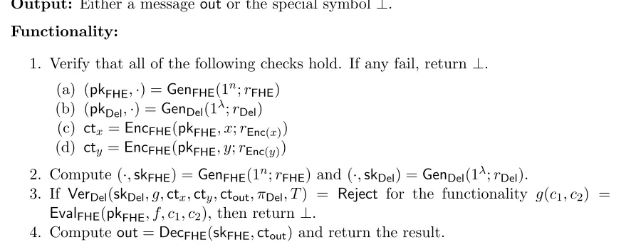 Figure 3:Functionality h used for the underlying 2PC protocol π.
