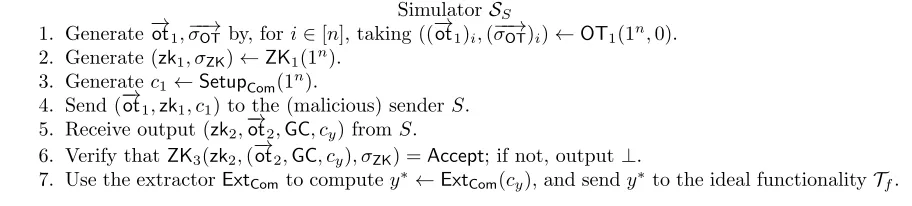 Figure 5: Simulator for a malicious sender.