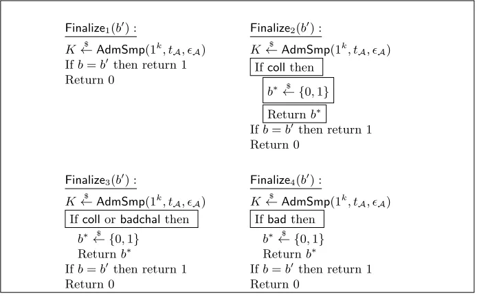 Fig. 2. Procedures used in the proof of Theorem 5. New or modiﬁed statements arehighlighted in boxes.