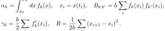 Figure 4. (a) Examples of convergence of the coeﬃcientthe total length of the time record a31 corresponding to parameter r of the Lorenz system (26) for T = 560 and the following sets of parameters: line 1 {dn} = {0.01, 0.012, 0.014} timestep h = 0.002; li