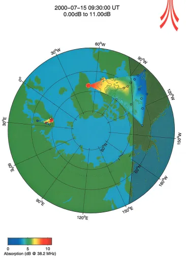 Fig. 3.  Bastille Day polar cap absorption event.