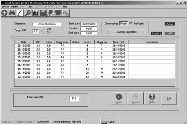 Figure 4 The monitoring screen for each patient includes all recent data available in a single view