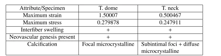 Table 2: Comparison of mechanical test and histological analysis.