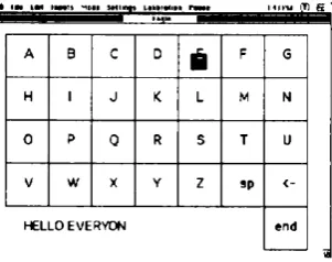 Figure 2. 5 - EagleEyes full screen "spell and speak " (Gips et al., 1996)