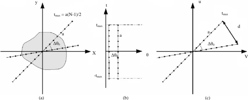 Figure 2. The FBP reconstruction of the Shepp-Logan-phantom with 5%  Gaussian noise. Upper row: (a) The original phantom, (b) reconstruction from original data and (c) SINT interpolation