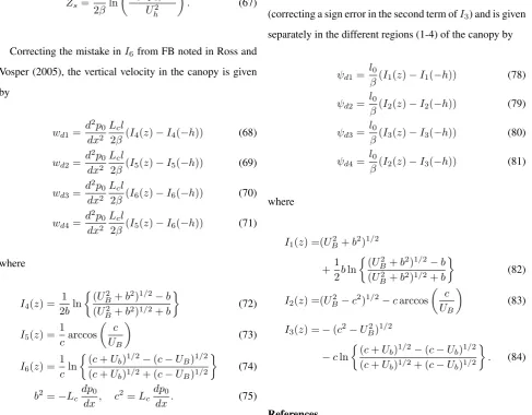 Table II. Regions of the canopy