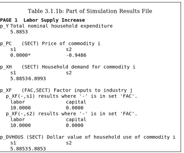 Table 3.1.1a: Input-output Data Base for Stylized Johansen