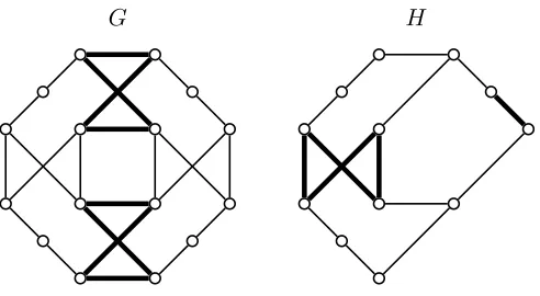 Figure 2: Graph GHconnected non-path 2-join. that has a star cutset, but does not have an extreme G has a connected non-path 2-join representedwith bold lines, and all connected non-path 2-joins are equivalent to thisone