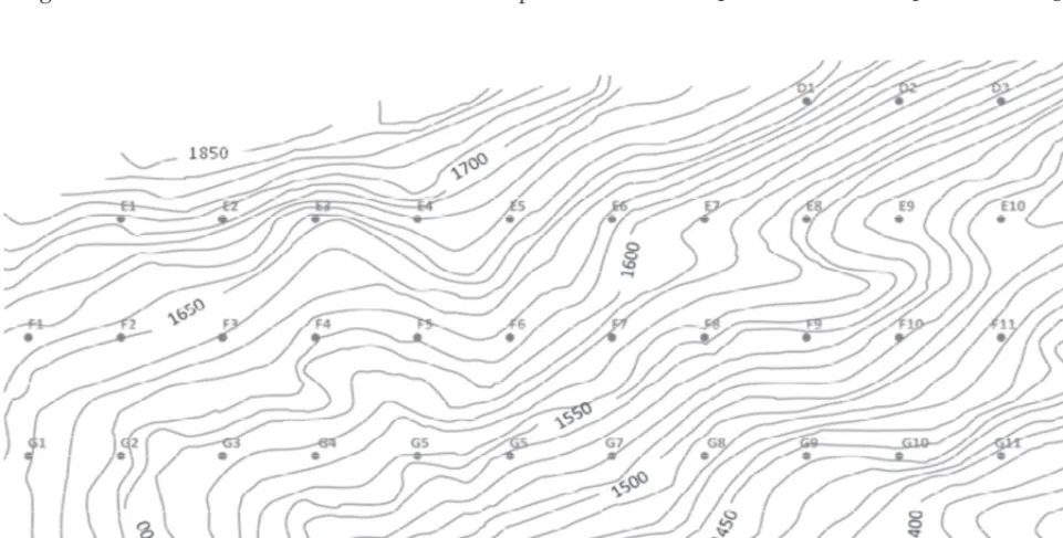 Fig. 1 Systematic nodes placed on the forest mapSlika 1. Prostorni razmještaj mreže mjernih točaka