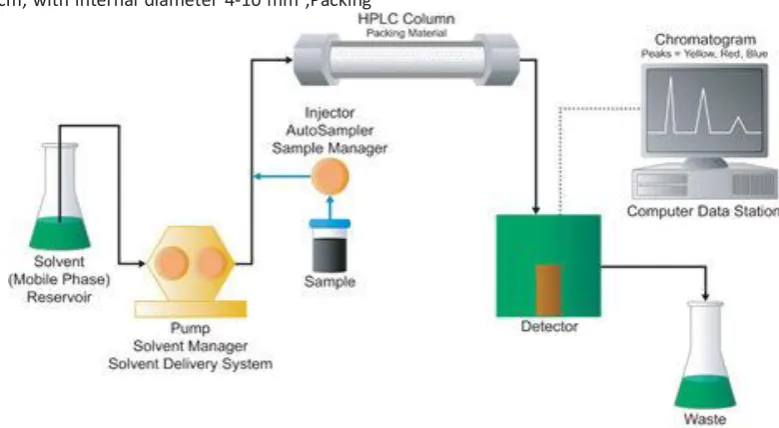 Figure 1:  Schematic Diagram of HPLC Instrument 