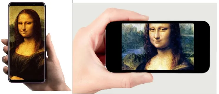 Figure 2. Mona Lisa on an iPhone. Her smile and her gaze noticed by all subjects. 