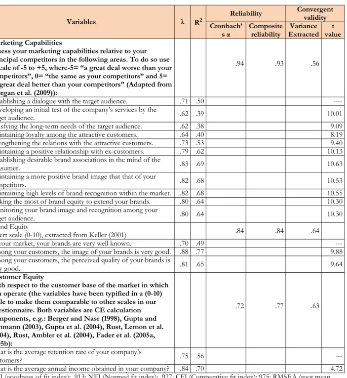 Table 1. Reliability and Convergent Validity of Model Variables