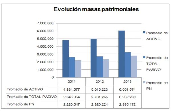 Figura 9. Evolución de las masas patrimoniales en el período