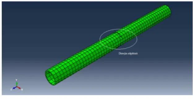 Fig. 18   The crack analysis model  of the tube DN  90 