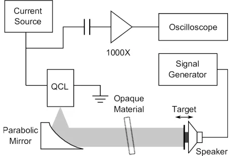 Figure 5.  Schematic diagram of the experimental apparatus used for measuring target displacement