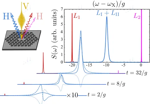 FIG. 1. (color online) Cavity spectra of emission S20be decomposed into two physical processes