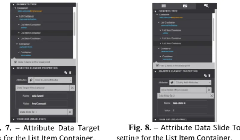 Fig.  6.  –  List  Container  and  List  Item  Container  in  Sub-pane  Elements from the Contents pane
