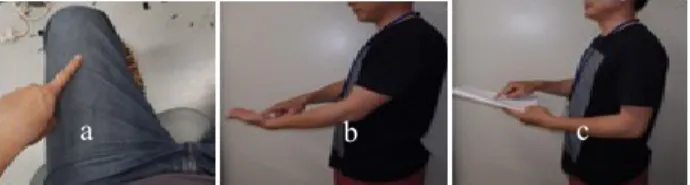 Figure 1: Writing with (a) (b)and without (c) natural sensor  feedback 