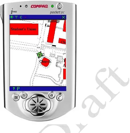 Fig 1: The Genie’s navigation screen. In this case the tourist is approaching a church
