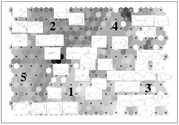 Fig. 5 SOM Map obtained from the testing set 