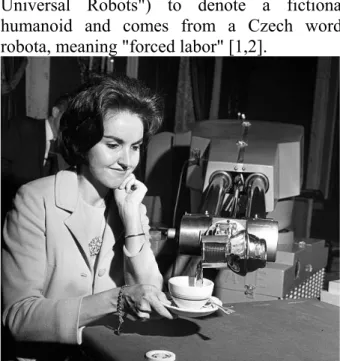 Fig. 1: Unimate robot pouring coffee 1967 [5] 