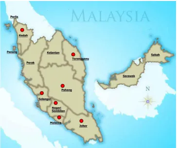 Figure 1. 1. Map of Malaysia (Source: “Maps of Malaysia”, 2011)  