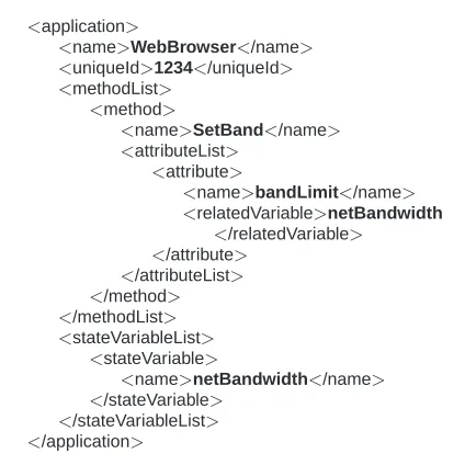 Figure 3. Sample of XML description for anadaptive application