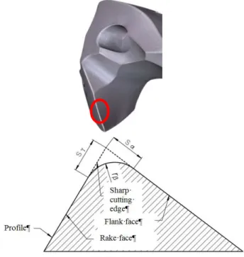Fig. 1. Microgeometry of the cutting edge. 