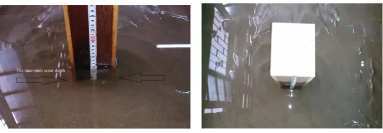 Figure 2. Snapshots of scour hole around the pier.                                              