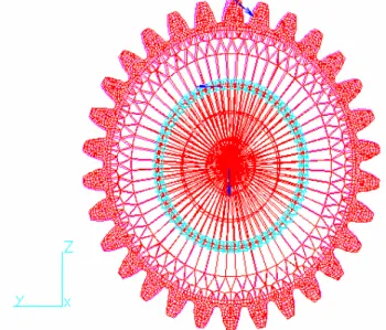 Fig. 4. The elastic deformed tooth model bcal < b 