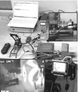 Figure 5 shows the block diagram of the  experimental  installation  consisting  of  the  following  elements:  1  –  the  gamma  Stirling  engine;  2  –  digital  laser  tachometer  (DT  –  1236L);  3  –  digital  thermal  imaging  camera  (FLIR – T400); 