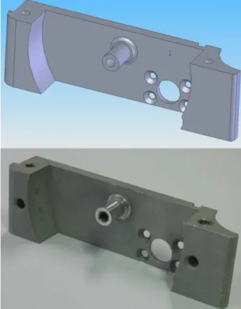 Fig. 5: CAD model and CNC machined part  •  Phase 3: Realize 