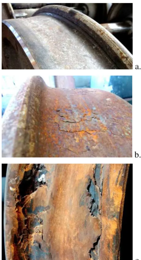 Fig. 1.  Samples of worn railway wheels 