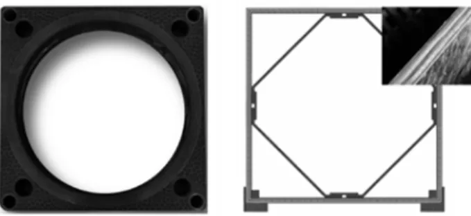 Fig. 4.  a) Original carbon fiber component, b)  Carbon and cork hybrid component [31] 