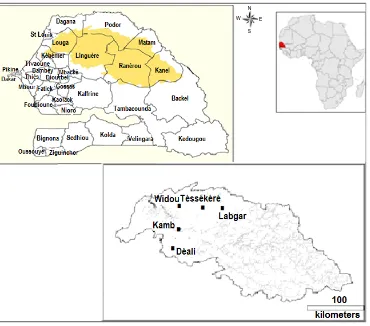 Figure 1. Site locations in the Ferlo zone in central Senegal.