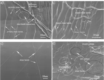 Figure 6a. A large number of shear bands in many directions are distributed on the side of the 