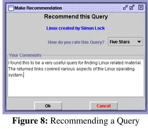 Figure 5:  Setting the access rights and saving the query on the Central Server 