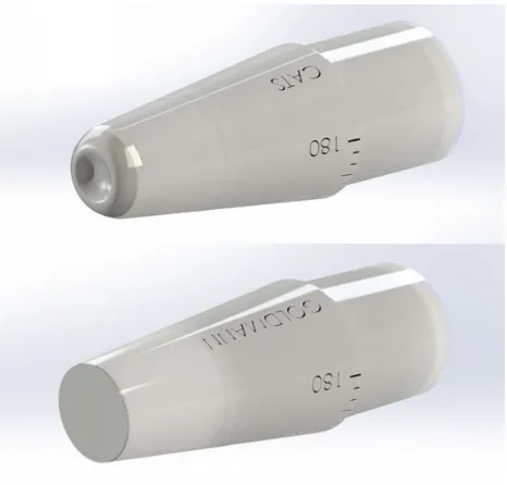 Figure 2 Photograph of the CaTs tonometer prism applanating surface.Abbreviation: CaTs, correcting applanation tonometry surface.