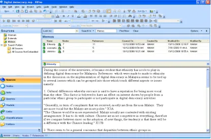 Figure 1: Linking memos to nodes and texts 