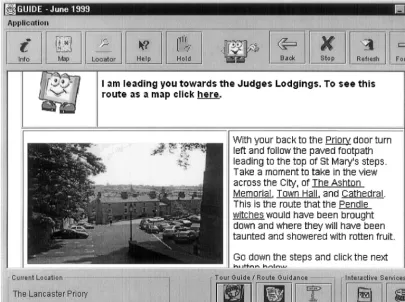 Fig. 3. The use of text and pictures to guide the visitor.